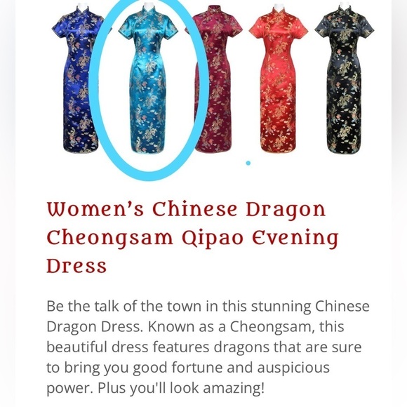 🐉 STUNNING *NEW* TURQUOISE CHINESE CHEONGSHAM QIPAO DRESS 👗 SIZE MED US SZ 2 - Picture 10 of 14